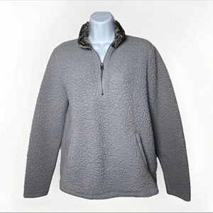Abercrombie & Fitch Gray Crew Neck Sweater Women’s Half Zip Sherpa Pullover